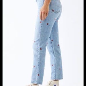 PacSun Red Daisy Mom Jeans